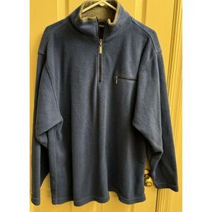 Foot Locker Mens Fleece Sweatshirt Blue‎ 1/4 Zipper Long Sleeve Mock Neck XL